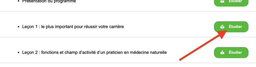 Cours de Médecine Naturelle choix de la leçon